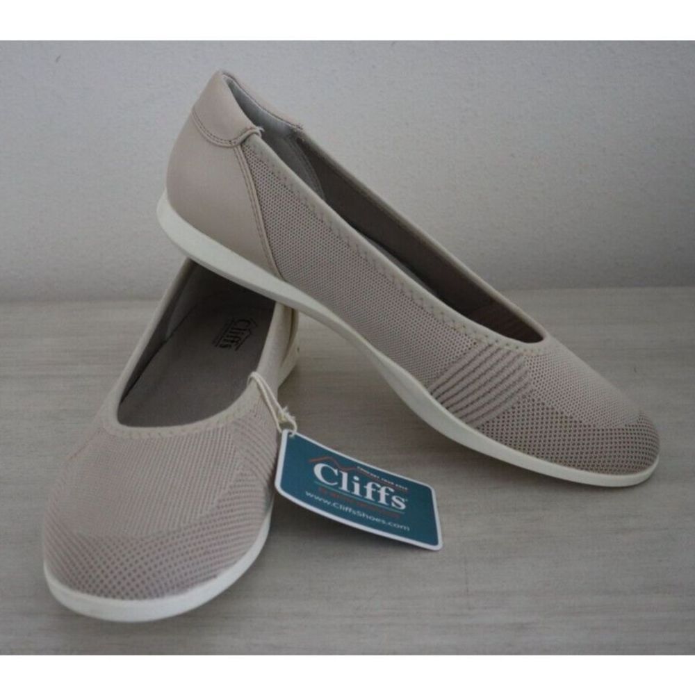 Cliffs by White Mountain C32201 280 Women's Sz 10 Taupe Pavlina Comfort Flats